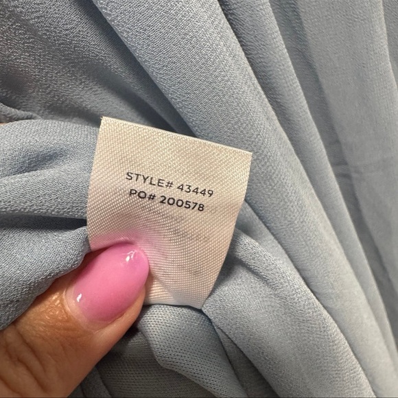 Lulus Heavenly Hues NWT size Small Light Blue Maxi Dress Chiffon Gown | Flawed - Picture 9 of 14